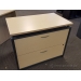 Blonde and Grey U / C Suite Bow Front Desk with Overhead Storage